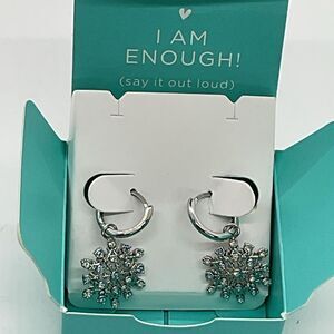 Origami Owl Silver Toned Snowflake Earrings